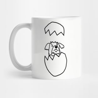 Cute Dog Popping out of Easter Egg Outline Mug